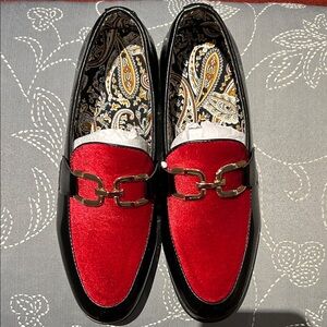 Elegant Red and Black Loafers